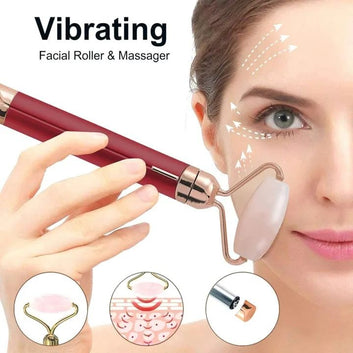 2-in-1 Electric Facial Roller & Eye Massager – Anti-Aging & Skin Lift Tool