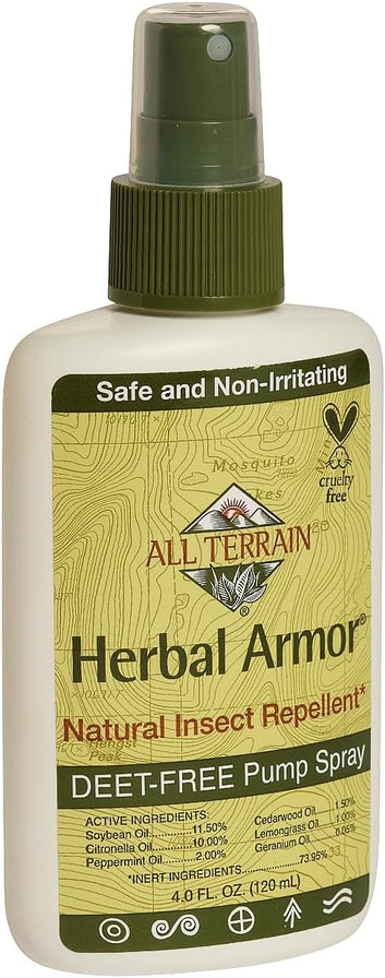 Herbal Armor DEET-Free Insect Repellent Spray – Natural Plant-Based Bug Spray for Family & Pets, Mosquito Protection, 4oz Pump Spray