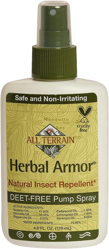 Herbal Armor DEET-Free Insect Repellent Spray – Natural Plant-Based Bug Spray for Family & Pets, Mosquito Protection, 4oz Pump Spray