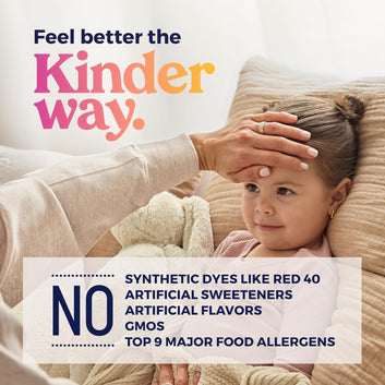 KinderMed Kids Nighttime Cold & Cough Medicine for Ages 6+ – Organic Cherry Flavor, Dye Free, Vegan & Non-GMO – 4 fl oz