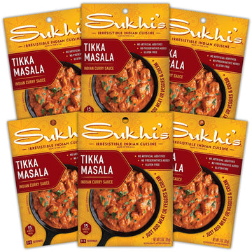 Sukhi’s Chicken Tikka Masala Curry Paste – Gluten Free Indian Cooking Sauce with Authentic Spices, 3 oz (Pack of 6